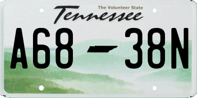 TN license plate A6838N