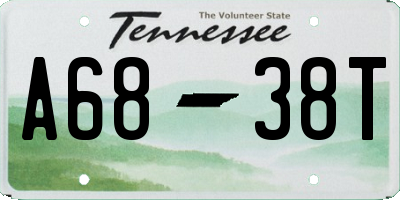 TN license plate A6838T