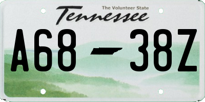 TN license plate A6838Z