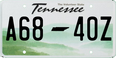 TN license plate A6840Z
