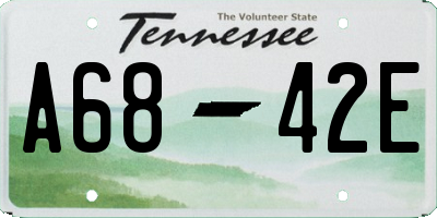 TN license plate A6842E