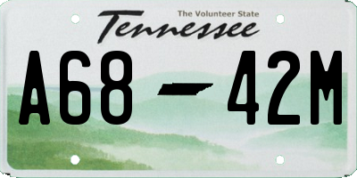 TN license plate A6842M