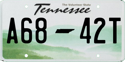TN license plate A6842T