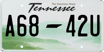 TN license plate A6842U