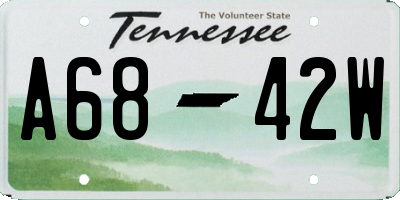 TN license plate A6842W