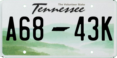 TN license plate A6843K
