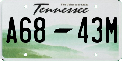 TN license plate A6843M