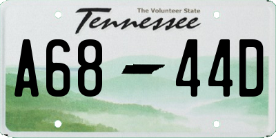 TN license plate A6844D