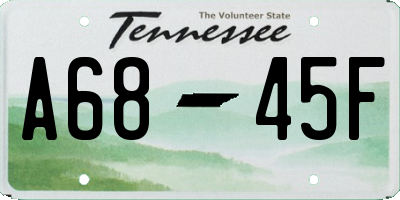 TN license plate A6845F