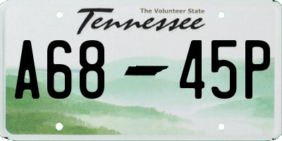 TN license plate A6845P
