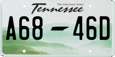 TN license plate A6846D