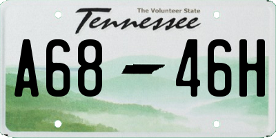 TN license plate A6846H