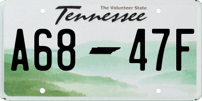 TN license plate A6847F