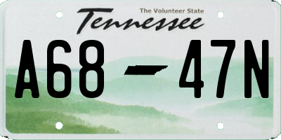 TN license plate A6847N
