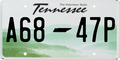 TN license plate A6847P