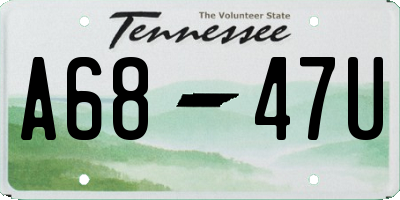 TN license plate A6847U