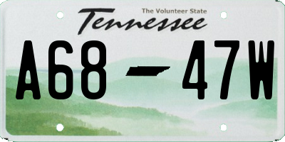 TN license plate A6847W