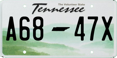TN license plate A6847X