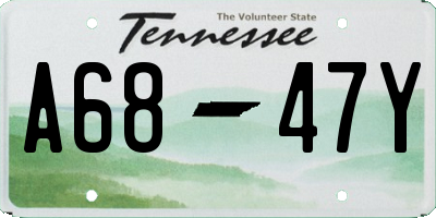 TN license plate A6847Y