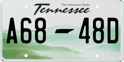 TN license plate A6848D