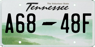 TN license plate A6848F