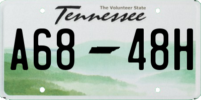 TN license plate A6848H