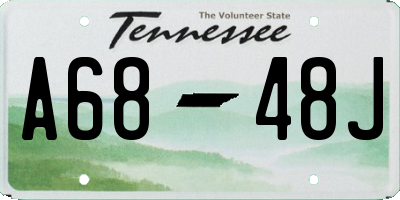 TN license plate A6848J