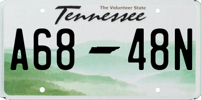TN license plate A6848N