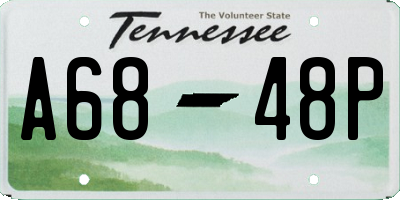 TN license plate A6848P