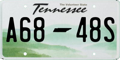 TN license plate A6848S
