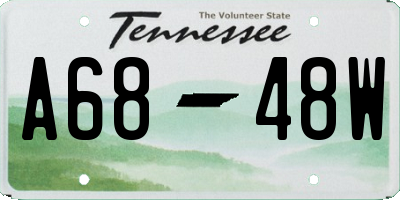 TN license plate A6848W