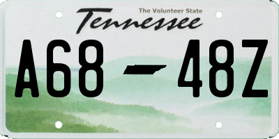 TN license plate A6848Z