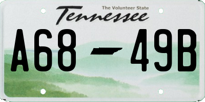 TN license plate A6849B