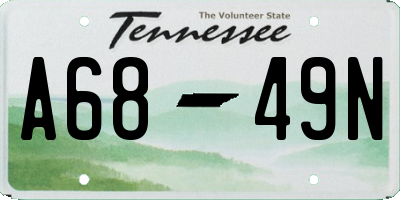 TN license plate A6849N