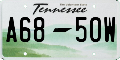 TN license plate A6850W