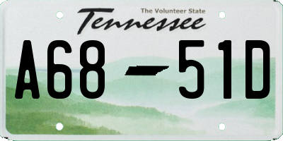 TN license plate A6851D