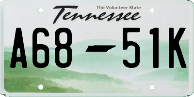 TN license plate A6851K