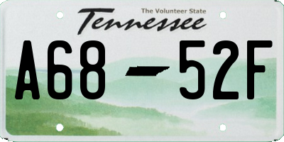 TN license plate A6852F