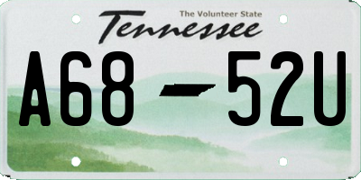 TN license plate A6852U