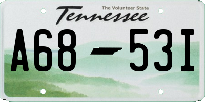 TN license plate A6853I