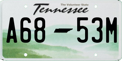 TN license plate A6853M