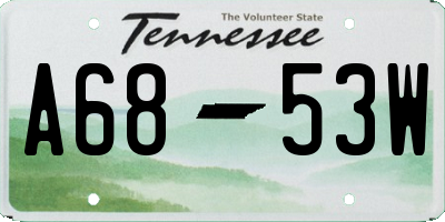 TN license plate A6853W