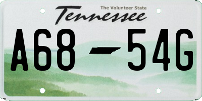 TN license plate A6854G