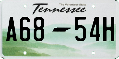 TN license plate A6854H