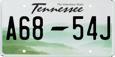 TN license plate A6854J