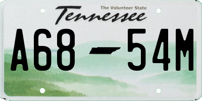 TN license plate A6854M