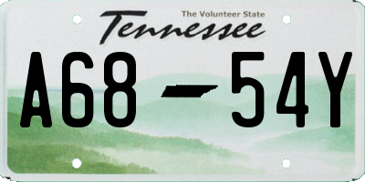 TN license plate A6854Y