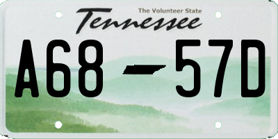 TN license plate A6857D
