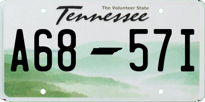 TN license plate A6857I