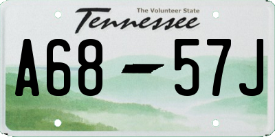 TN license plate A6857J